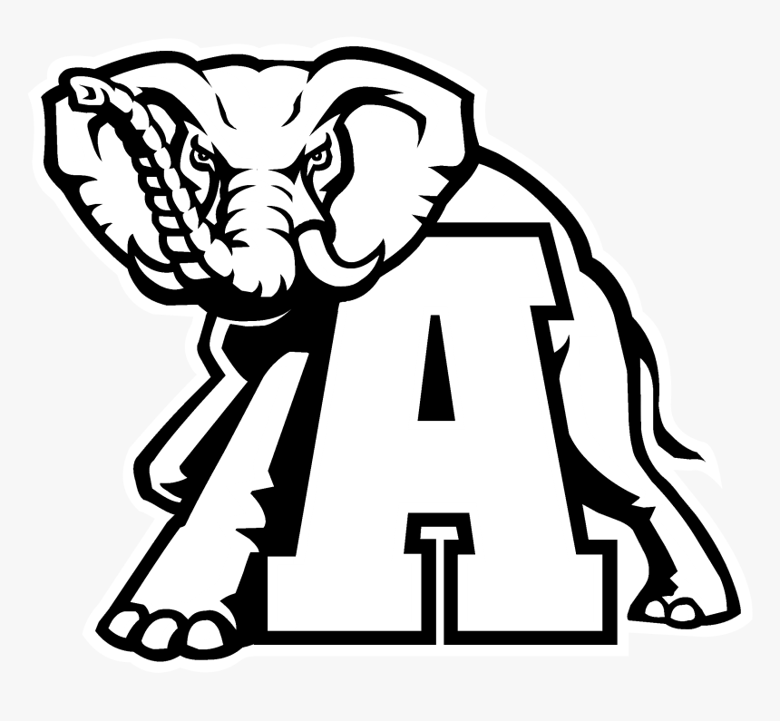 University Of Alabama Alabama Crimson Tide Football - Alabama Crimson Tide Logo Black And White, HD Png Download, Free Download