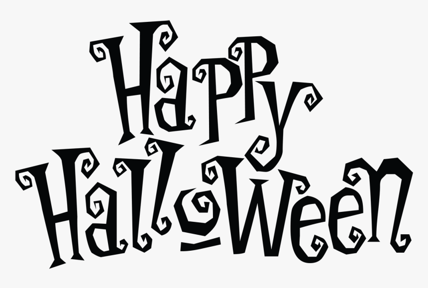 Clip Art Happy Halloween Font - Happy Halloween Clipart Black And White, HD Png Download, Free Download