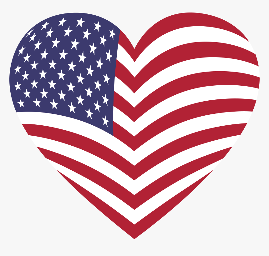 American Flag Clip Art - America Flag Heart Png, Transparent Png, Free Download