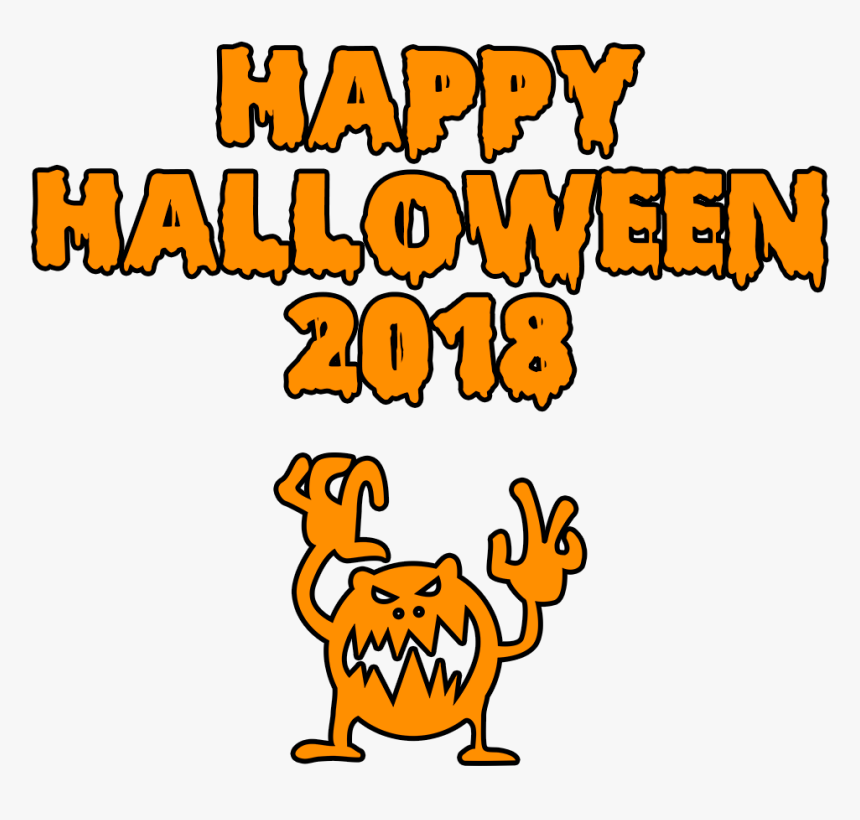 Happy Halloween 2018 Scary Monster Bloody Font, HD Png Download, Free Download