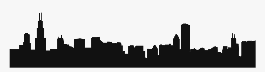 Chicago City Png Svg Library Stock - Chicago Skyline Silhouette Outline, Transparent Png, Free Download