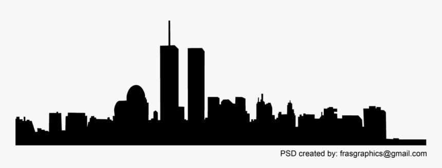 Transparent Twin Towers Clipart - New York Skyline Silhouette With Twin Towers, HD Png Download, Free Download