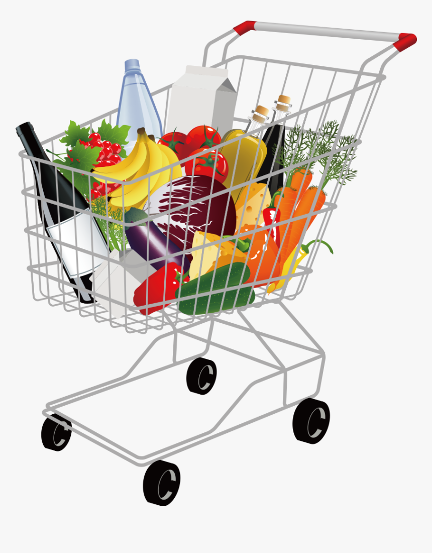 Transparent Grocery Png - Grocery Shopping Cart Png, Png Download, Free Download