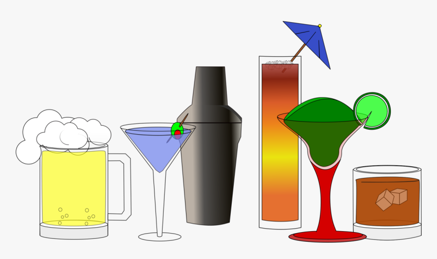 Clip Art Alcoholic Drinks Clipart - Drinks Happy Hour Clip Art, HD Png Download, Free Download