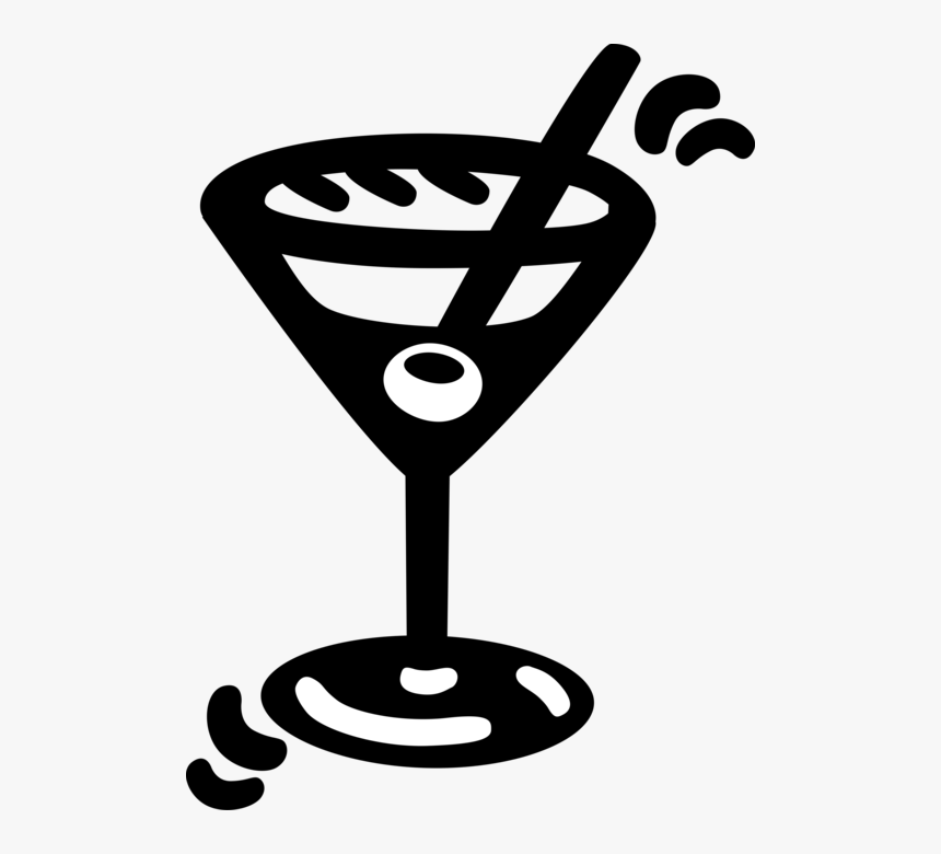 Vector Illustration Of Mixed Drink Cocktail Alcohol - Wine Glass, HD Png Download, Free Download