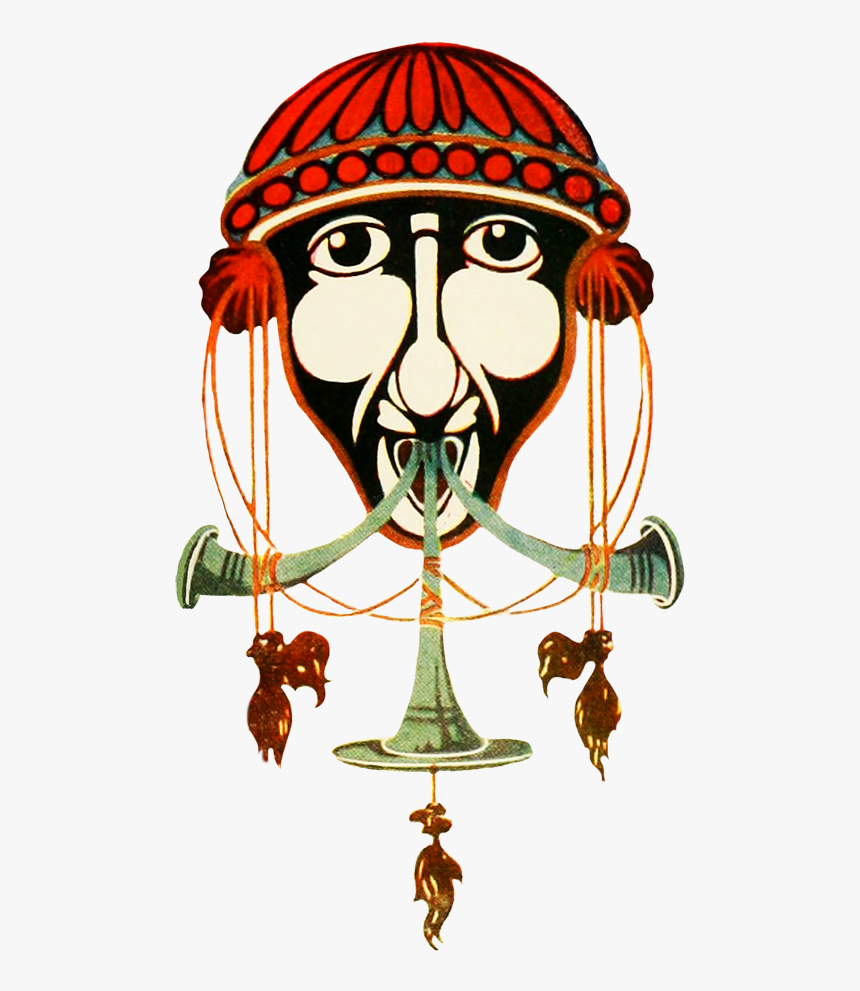 Strange Head Art Nouveau Decoration - Illustration, HD Png Download, Free Download