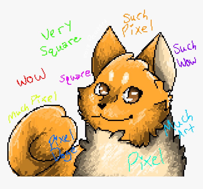 Image Pixel Doge Drew Sushi As Doge Lmao In Pixels - Cartoon, HD Png Download, Free Download