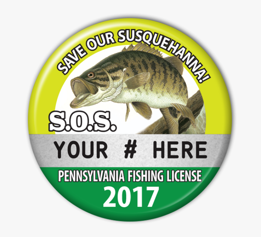 2017 S - O - S - Fishing License Button - Pacific Sturgeon, HD Png Download, Free Download