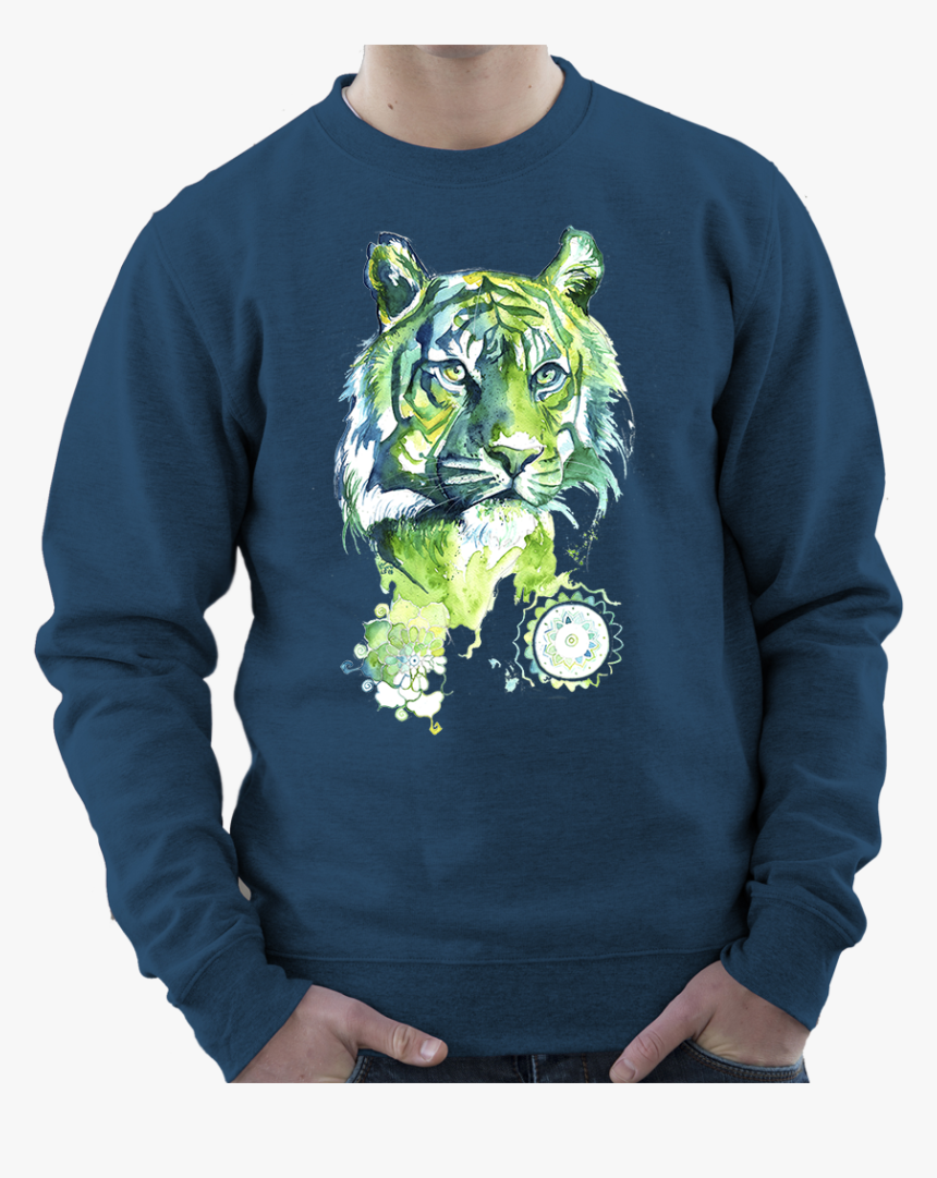 Sweatshirt With Kali Green Tiger Print - Green Tiger, HD Png Download, Free Download