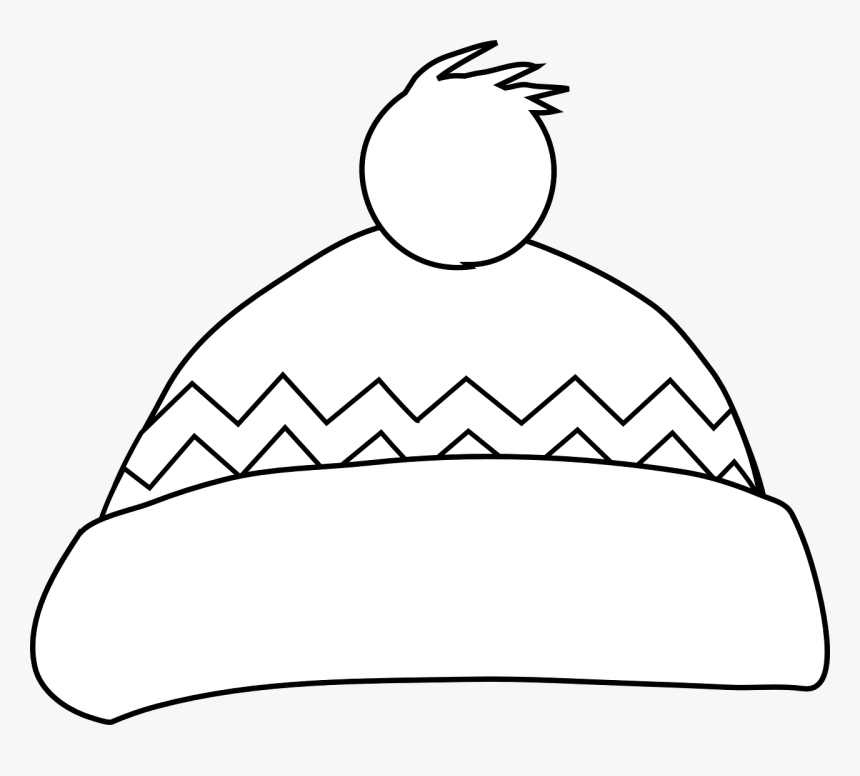 Bobble Cap Hat Winter White Warm - Winter Hat Picture Colouring, HD Png Download, Free Download