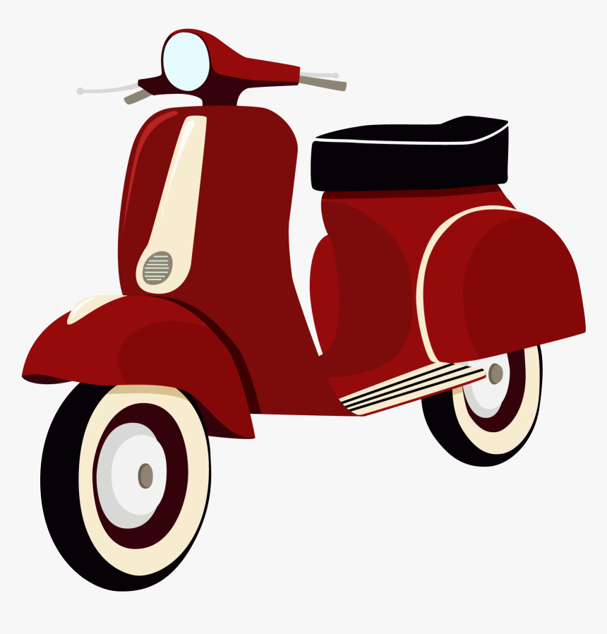 Helmet Vespa Battery Car Scooter Vector Motorcycle - Motor Vespa Vector Png, Transparent Png, Free Download