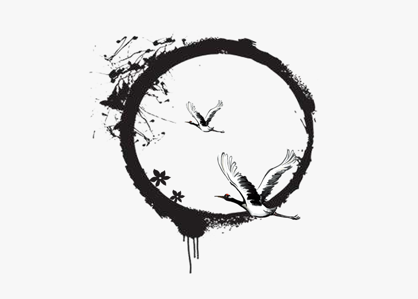 #ancient #ink #round #yuvarlak #bird #kuş #aestheticedit - Black Paint Circle Png, Transparent Png, Free Download