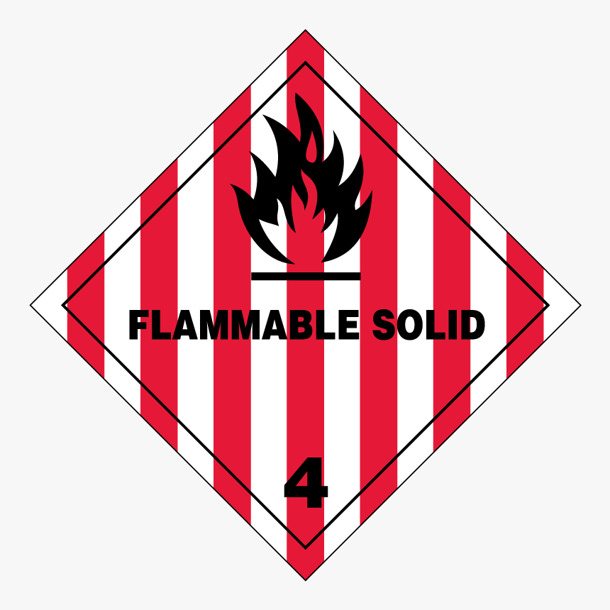 Flammable Solid Hazmat Labels - Class 4 Flammable Solids, HD Png Download, Free Download