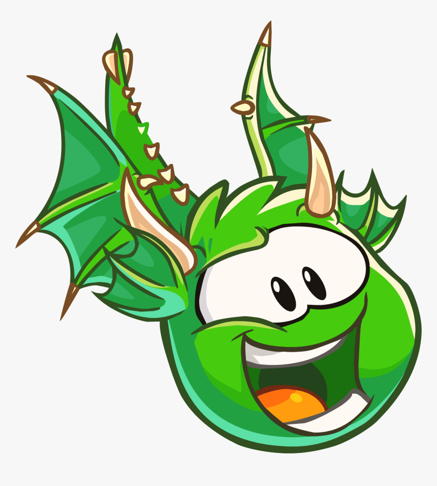 Green Puffle Dragon - Personaje De Club Penguin, HD Png Download, Free Download