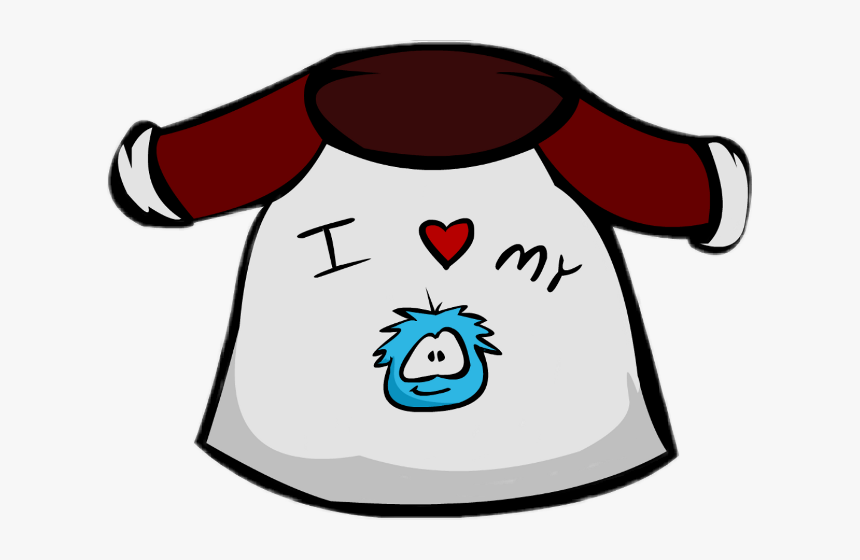 Club Penguin I Love Puffle T Shirt Clipart , Png Download - Old Shirt Cartoon Png, Transparent Png, Free Download