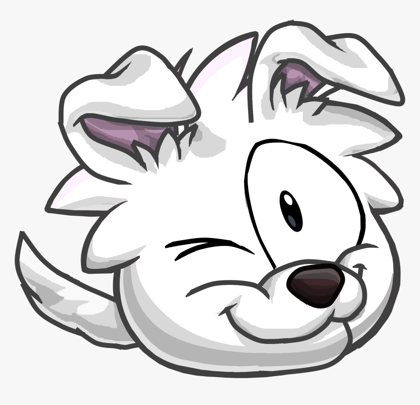 Puffle Perro Blanco - Dog Puffle Club Penguin, HD Png Download, Free Download