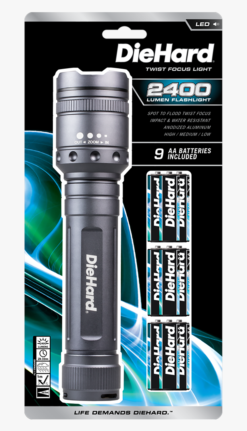 Diehard Twist Focus 2,400 Lumen Flashlight - Diehard 2400 Lumen Focusing Flashlight, HD Png Download, Free Download