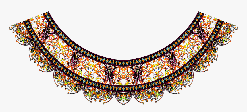 Vector Pattern Textile Kurti Neck Design - Circle, HD Png Download, Free Download