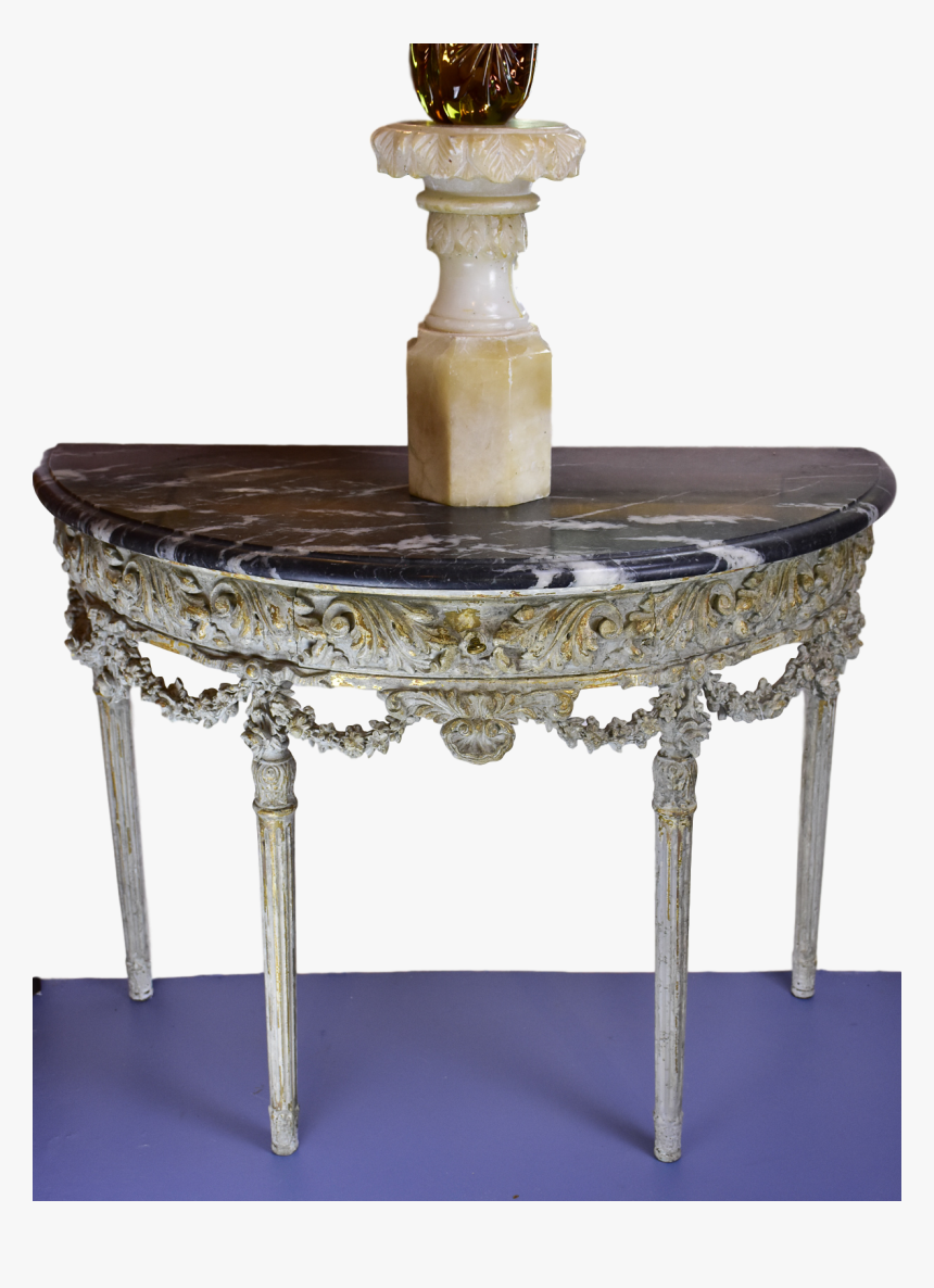 Louis Xvi Demilune Console With Black Marble Top , - End Table, HD Png Download, Free Download