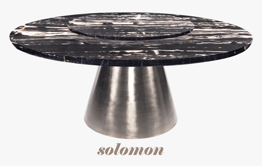 Silver Perlatino Black Round Marble Dining Table 6 - Marble, HD Png Download, Free Download