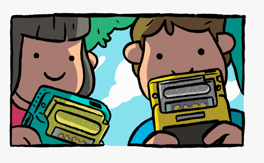 Cover Playing Gameboy - Cartoon, HD Png Download, Free Download