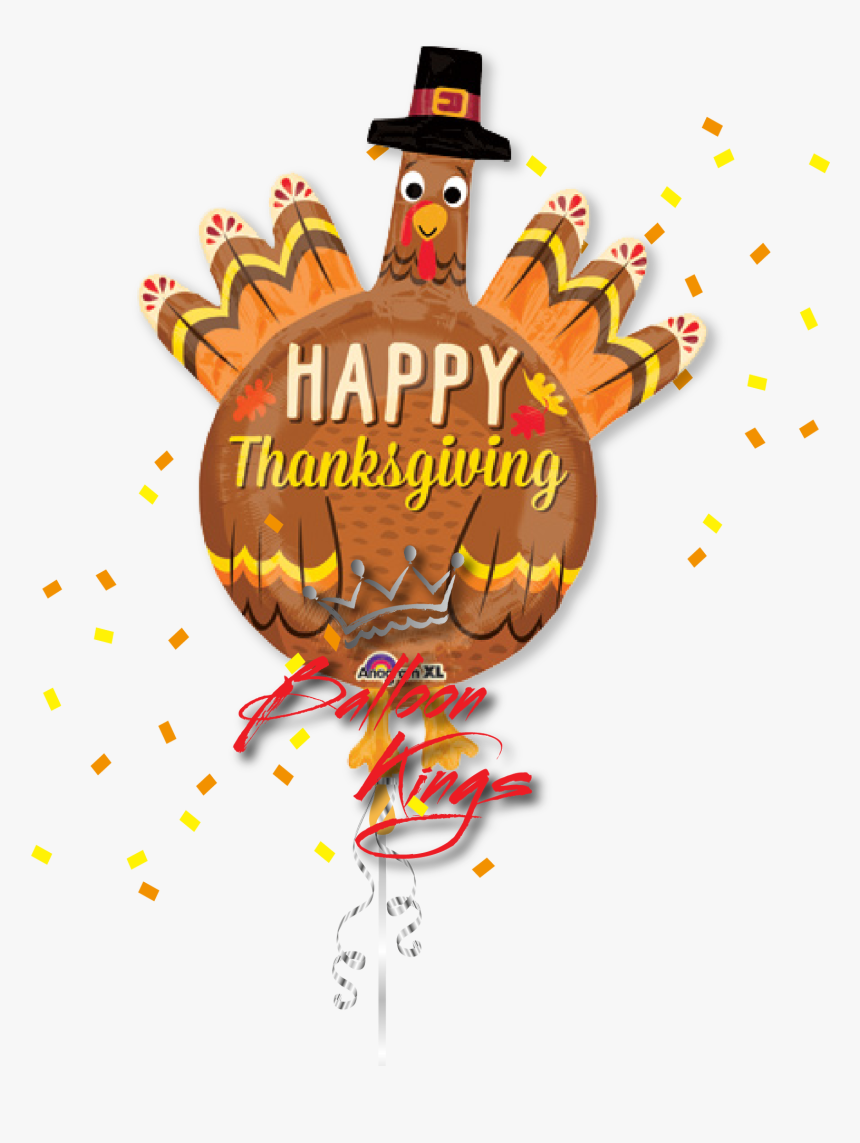 Pilgrim Turkey - Happy Thanksgiving Balloon Clipart, HD Png Download, Free Download