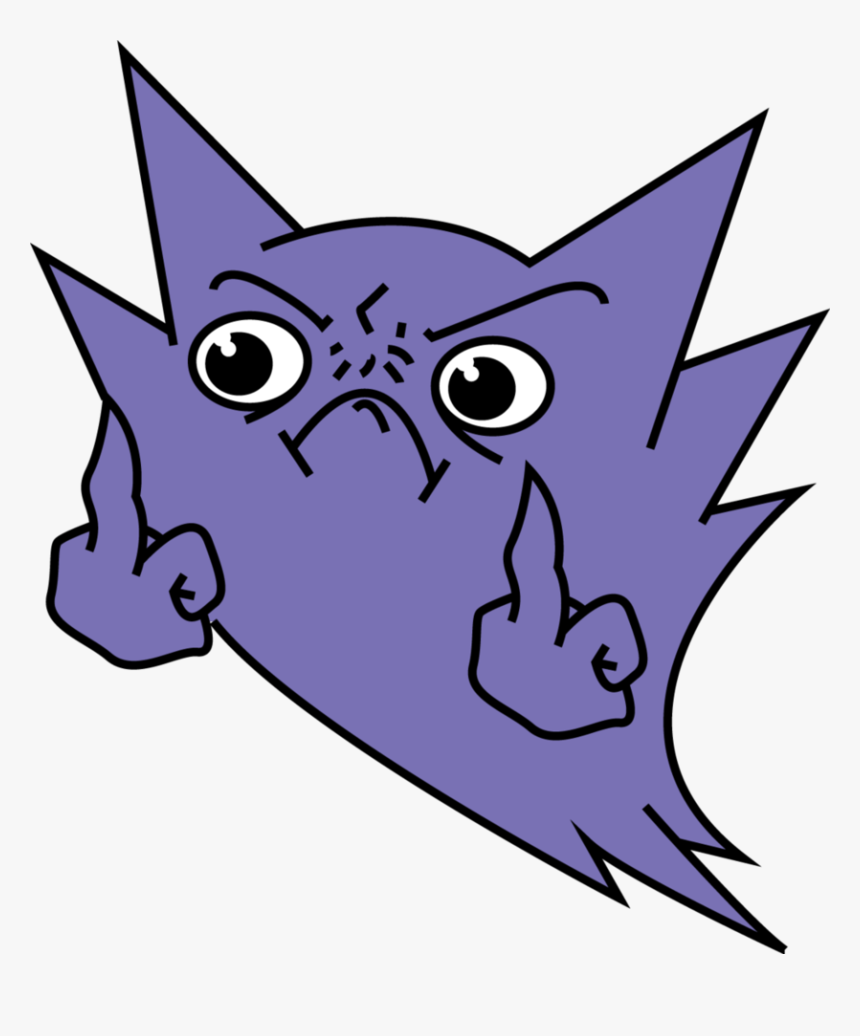 Gengar Vector Pokemon Ghost - Middle Finger Pokemon Haunter, HD Png Download, Free Download