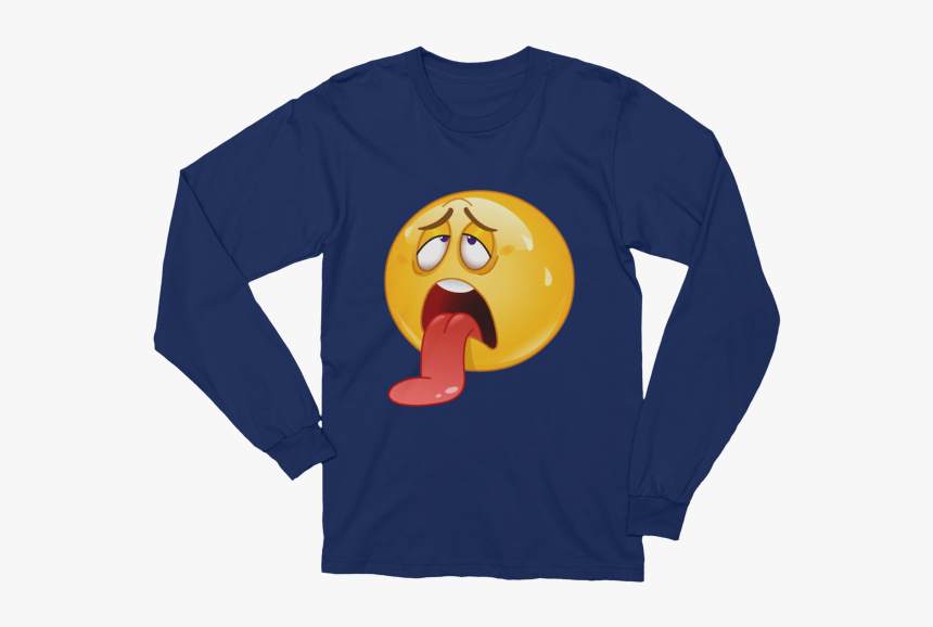 Unisex Exhausted Emoji Long Sleeve T-shirt - Black Japanese Long Sleeve, HD Png Download, Free Download