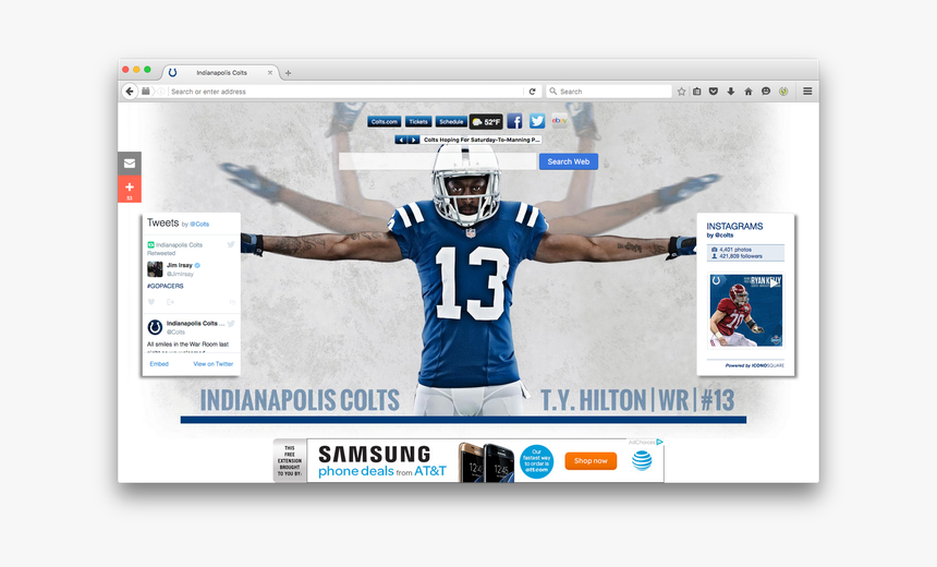 Indianapolis Colts New Tab - Samsung, HD Png Download, Free Download