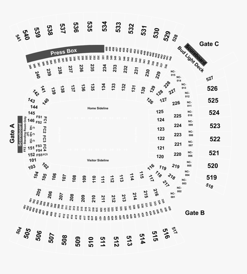Seat Number Heinz Field Seating Chart With Rows, HD Png Download, Free Download