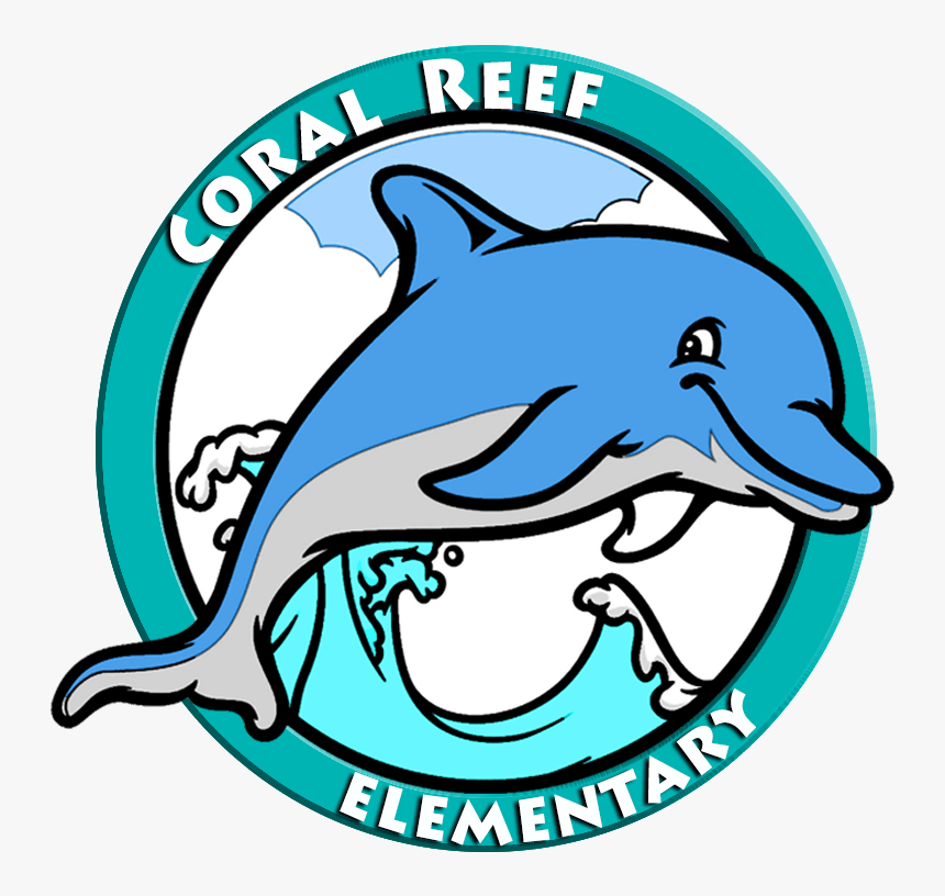 Dolphin Emblem Round - Coral Reef Elementary Logo, HD Png Download, Free Download