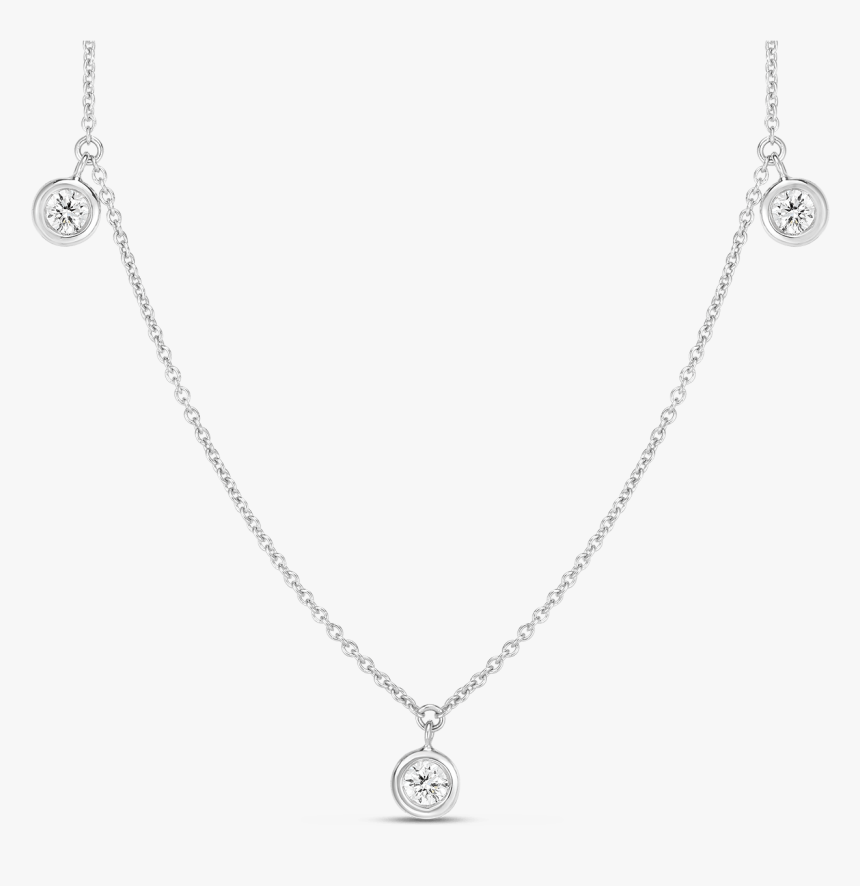 Product 18k Three Diamond Drop Station Necklace - Locket, HD Png Download, Free Download