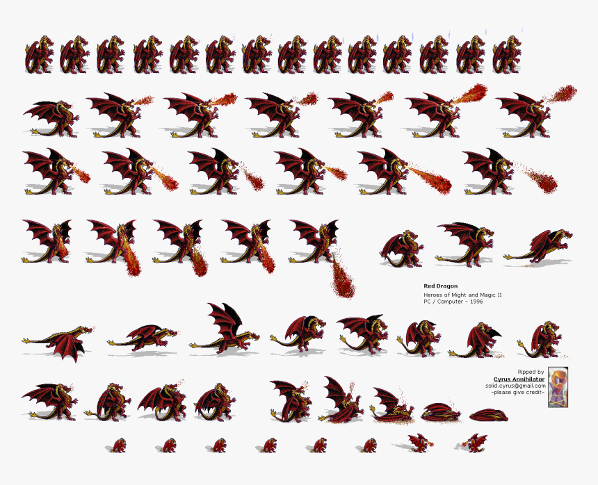 Dragon Sprite Sheet Png Transparent Png Kindpng