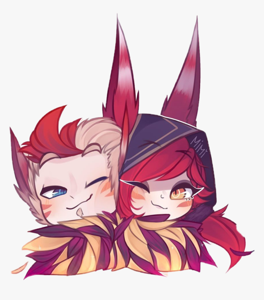 #rakan #xayah #enky - Rakan Xayah Fanart Chibi, HD Png Download, Free Download