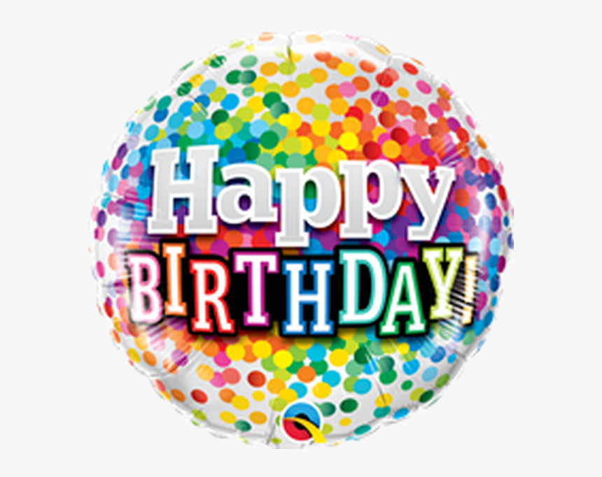 18"q Happy Birthday Rainbow Confetti - Happy Birthday Rainbow Balloons, HD Png Download, Free Download