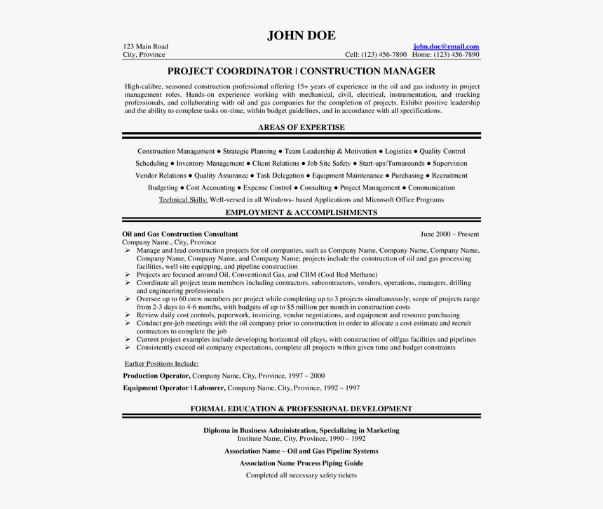 Oil And Gas Cover Letter - Project Engineer Oil And Gas Resume, HD Png Download, Free Download