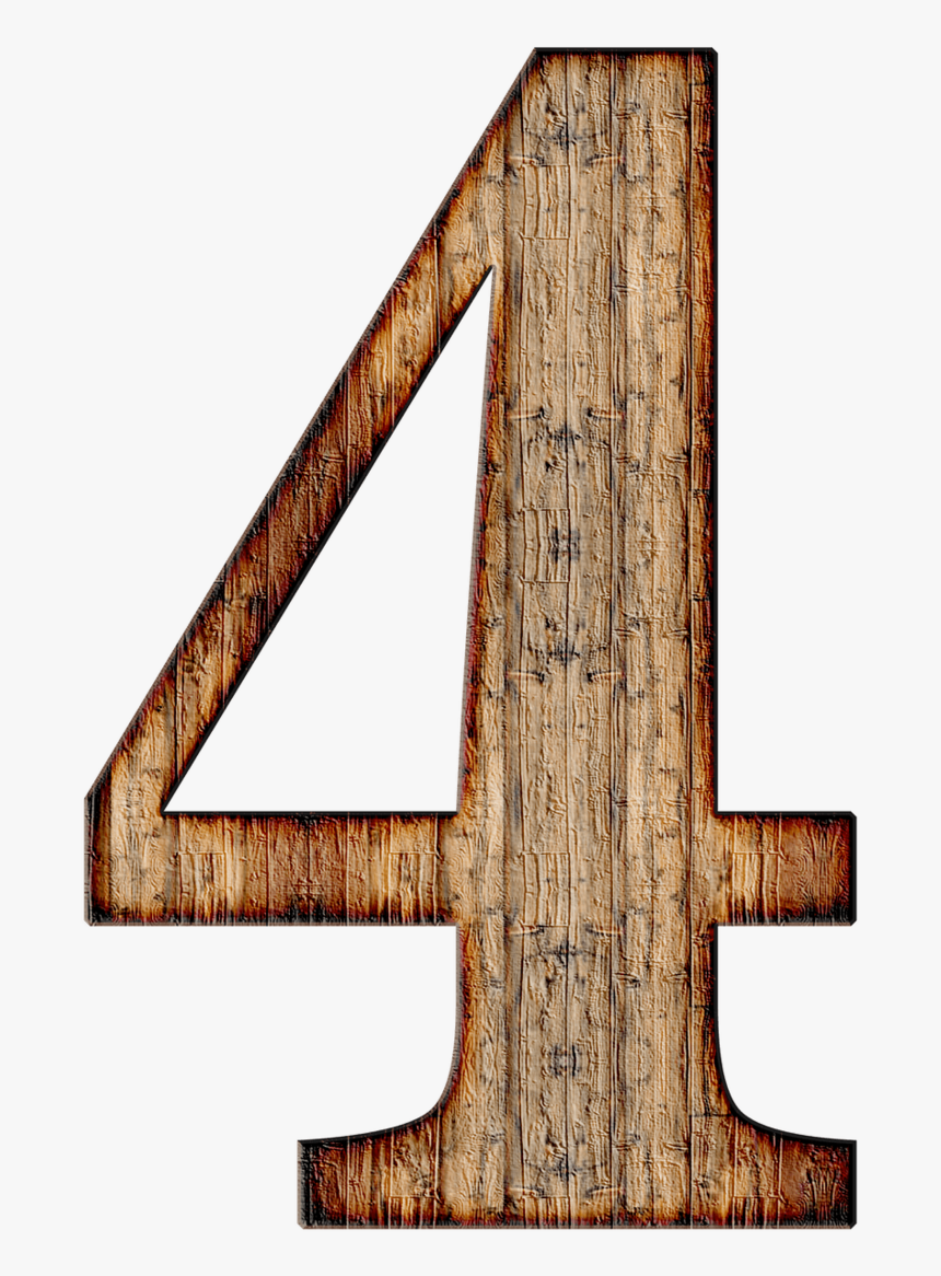 Number 4 Four - Wooden Number 4 Png, Transparent Png, Free Download