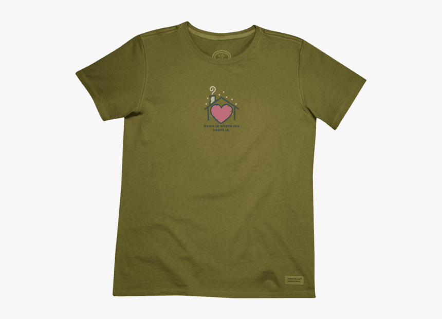 Women"s Home Is Where The Heart Is Crusher Tee - Life Is Good Bicycle T Shirt For Women, HD Png Download, Free Download