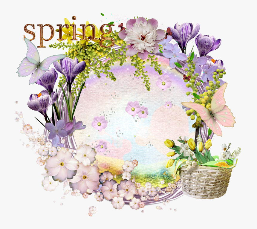 Forgetmenot Spring Frames - Purple Cluster Frame Png, Transparent Png, Free Download