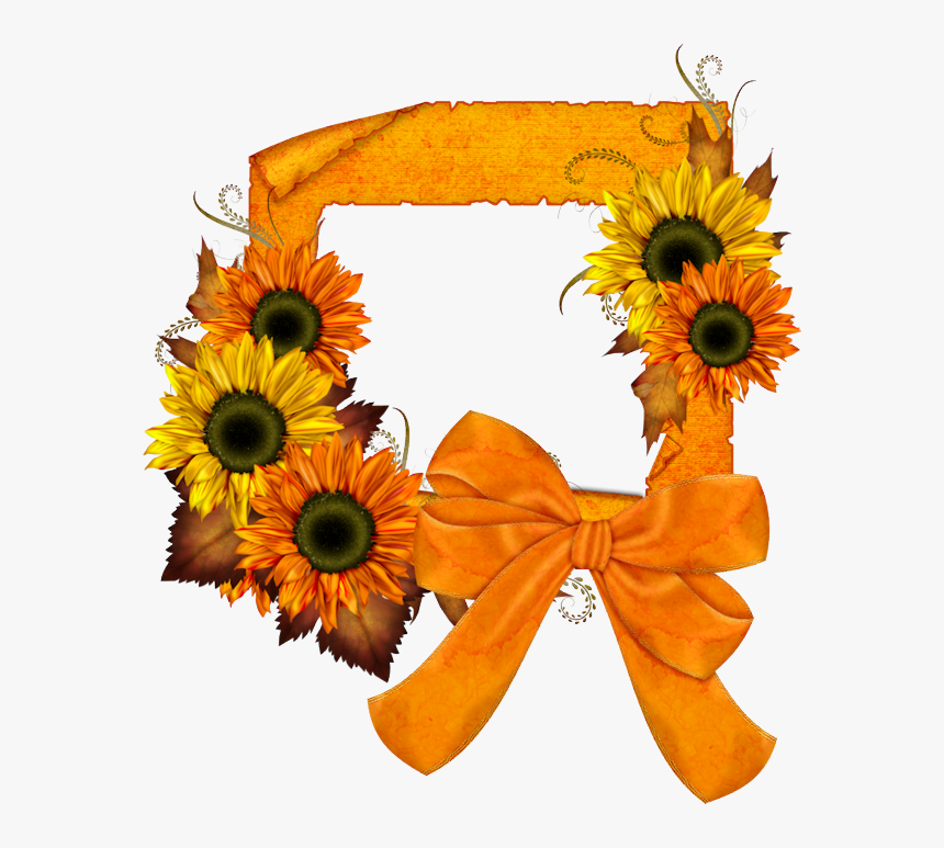 Sunflowers Clipart Cluster - Bilderrahm Mit Sonnenblumen Clipart Transparent, HD Png Download, Free Download