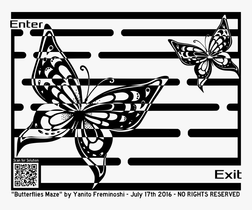 Butterflies Maze By Yanito Freminoshi - Butterflies Mazes, HD Png Download, Free Download