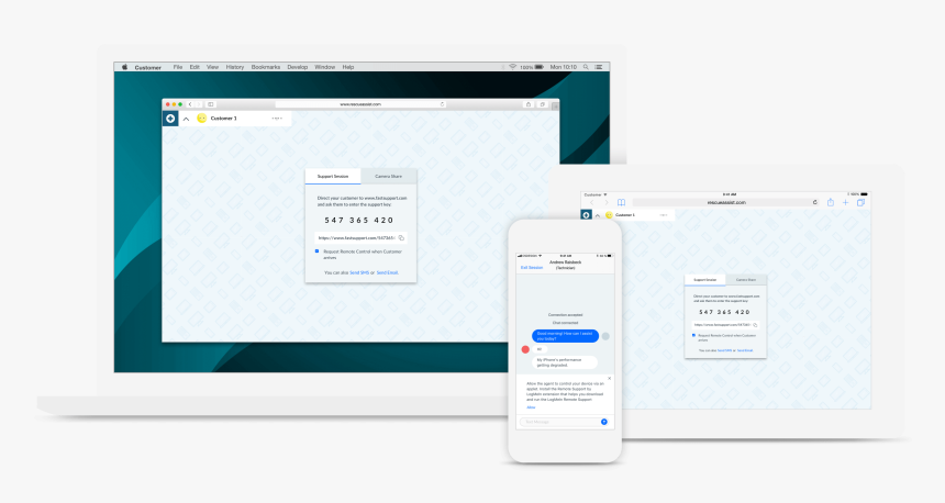 Gotoassist Multiple Devices - Gotoassist Remote Support Ipad, HD Png Download, Free Download