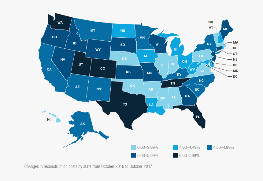 360value Reconstruction Costs Us Map - Us Pension Crisis, HD Png Download, Free Download