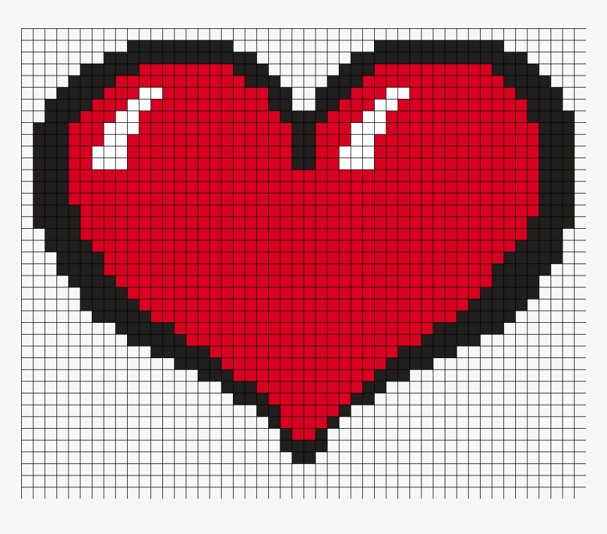 Heart Perler Bead Pattern / Bead Sprite - Big Heart Perler Beads, HD Png Download, Free Download