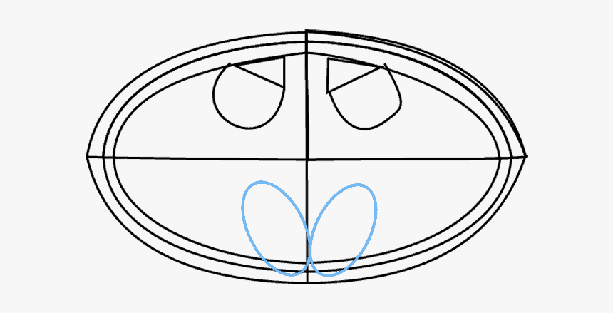 How To Draw Batman Logo - Circle, HD Png Download, Free Download