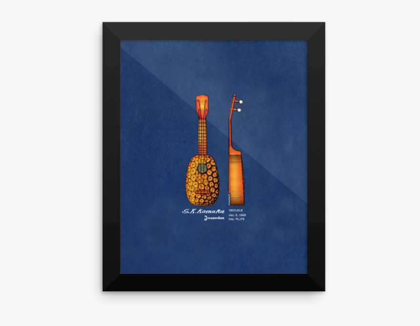 Pineapple Ukulele Wall Art 2 Framed Ukulele Wall Art - Illustration, HD Png Download, Free Download