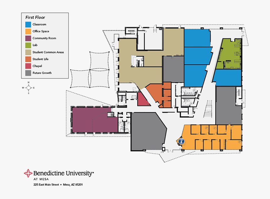 First Floor - 225 E - Main - Benedictine University Mesa Dorms, HD Png Download, Free Download