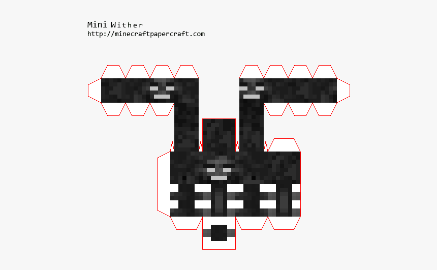 Mini Wither - Papercraft Minecraft Mini Wither, HD Png Download, Free Download