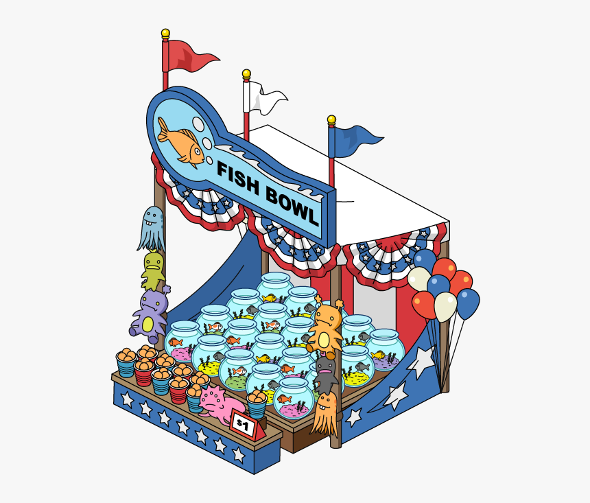 Traumatized Fish Carnival Stall - Carnival Games Cartoon Transparent, HD Png Download, Free Download