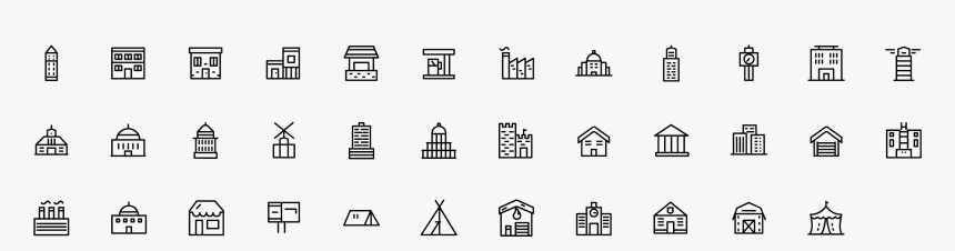 Building Types Icons, HD Png Download, Free Download